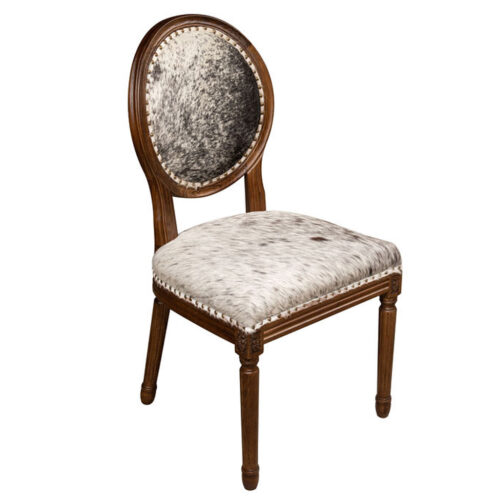 Side Chair - Bessie - Cowhide & Walnut Oak