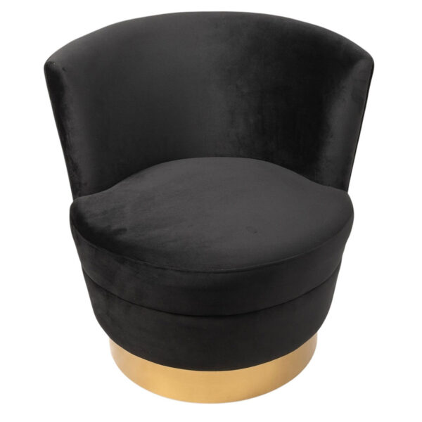 Side Chair - Amelia - Black Velvet & Gold - Image 2