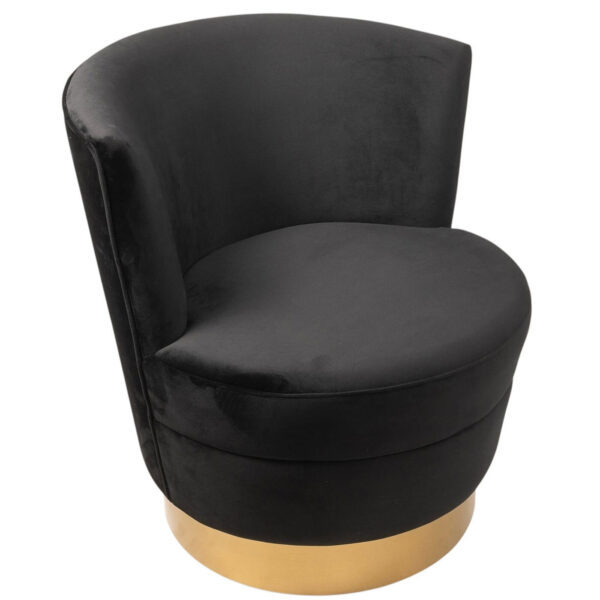 Side Chair - Amelia - Black Velvet & Gold
