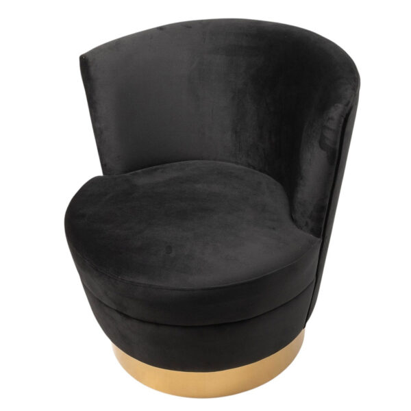 Side Chair - Amelia - Black Velvet & Gold - Image 3
