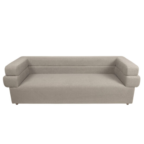 Sofa - Caegan - Gray Boucle' Fuzzy Fabric