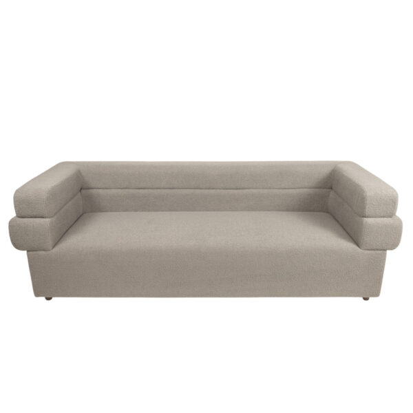 Sofa - Caegan - Gray Boucle' Fuzzy Fabric