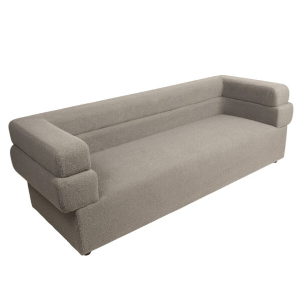 Sofa - Caegan - Gray Boucle' Fuzzy Fabric - Image 2