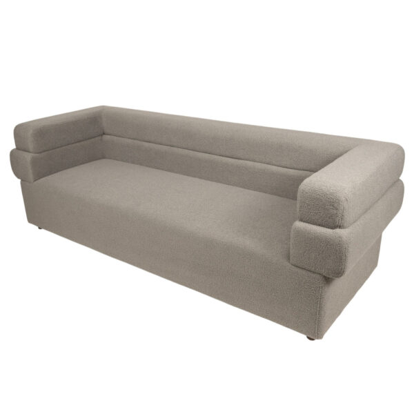 Sofa - Caegan - Gray Boucle' Fuzzy Fabric - Image 3