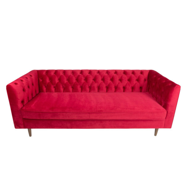 Sofa - Chandler - Watermelon Velvet & Wood Legs - Image 2