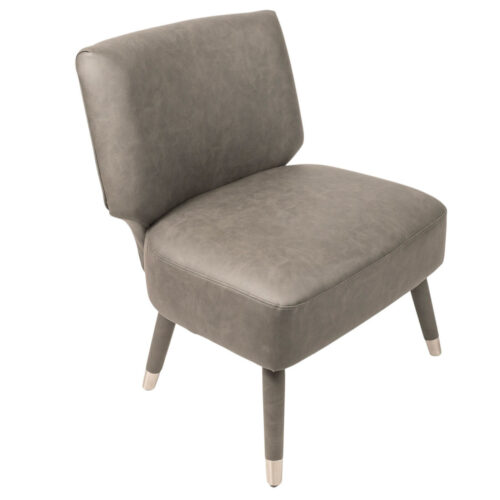 Side Chair - Charlotte - Gray Vegan Leather