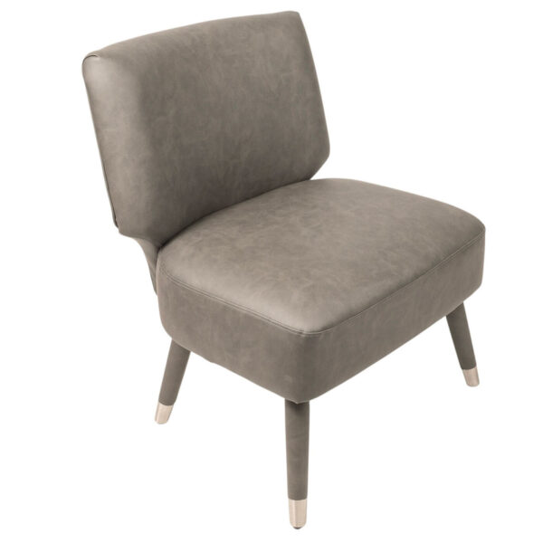 Side Chair - Charlotte - Gray Vegan Leather