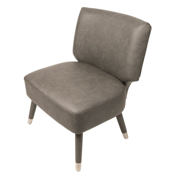 Side Chair - Charlotte - Gray Vegan Leather - Image 3