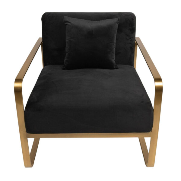Side Chair - Cher - Black Velvet & Gold - Image 2