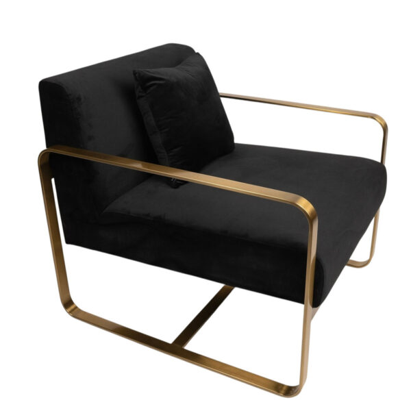 Side Chair - Cher - Black Velvet & Gold