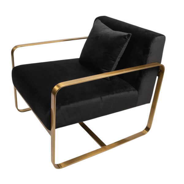 Side Chair - Cher - Black Velvet & Gold - Image 3