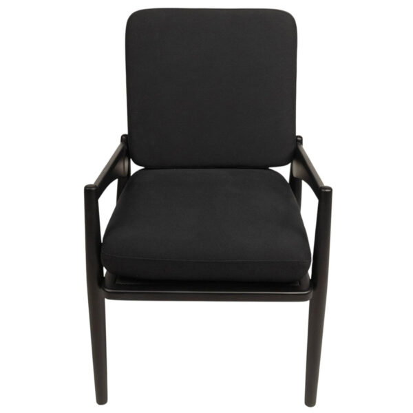 Side Chair - Elvira - Black Velvet & Black Wood - Image 2