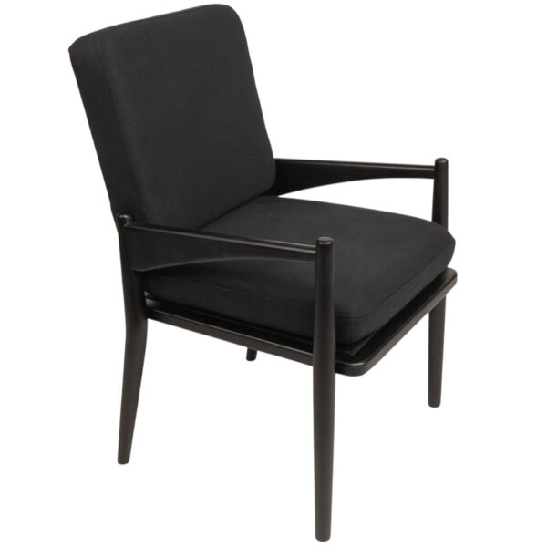 Side Chair - Elvira - Black Velvet & Black Wood