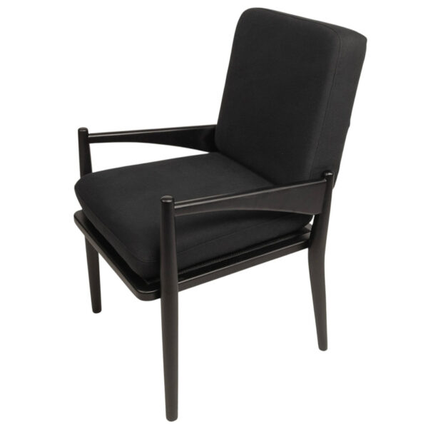 Side Chair - Elvira - Black Velvet & Black Wood - Image 3