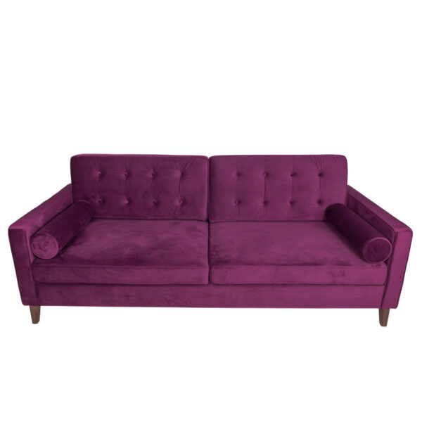 Sofa - Elvis - Eggplant Velvet & Wood Legs - Image 3