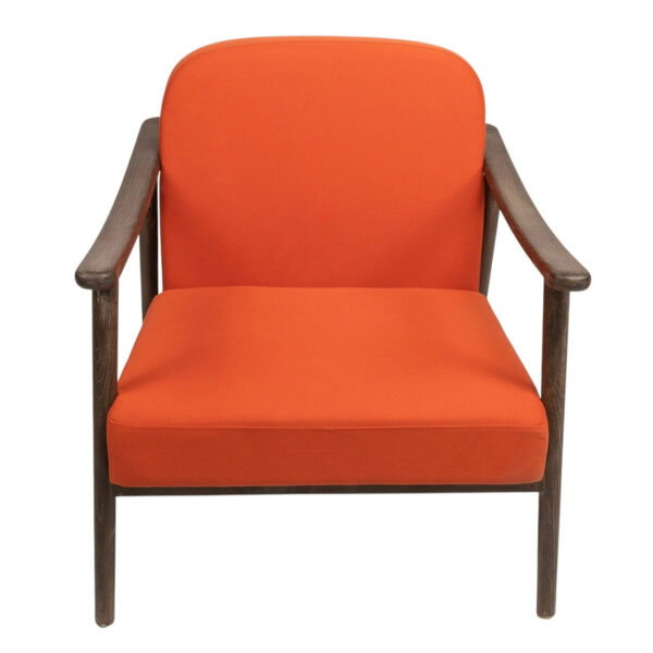 Side Chair - Greta - Orange Linen and Wood - Image 2