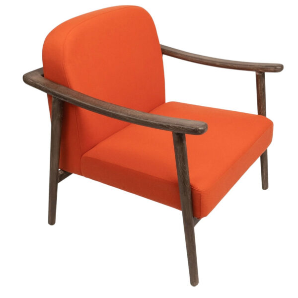 Side Chair - Greta - Orange Linen and Wood