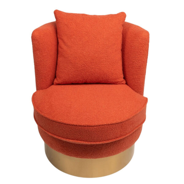 Side Chair - Harper - Coral Boucle' Fuzzy Fabric & Gold Base - Image 2