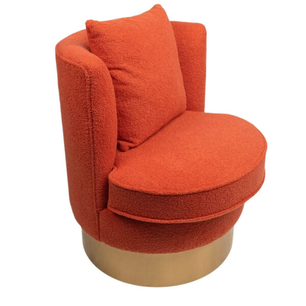Side Chair - Harper - Coral Boucle' Fuzzy Fabric & Gold Base