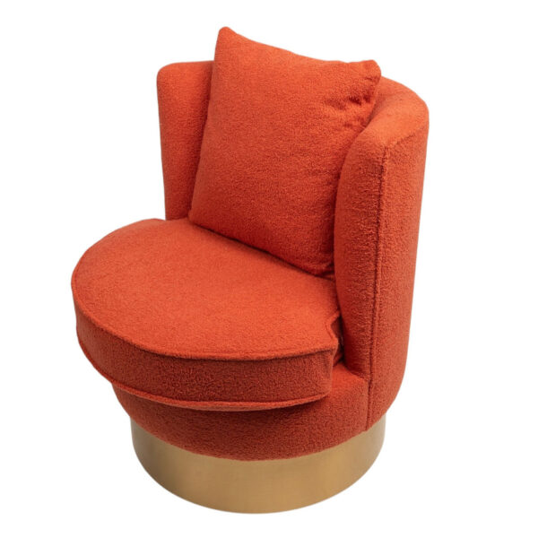 Side Chair - Harper - Coral Boucle' Fuzzy Fabric & Gold Base - Image 3