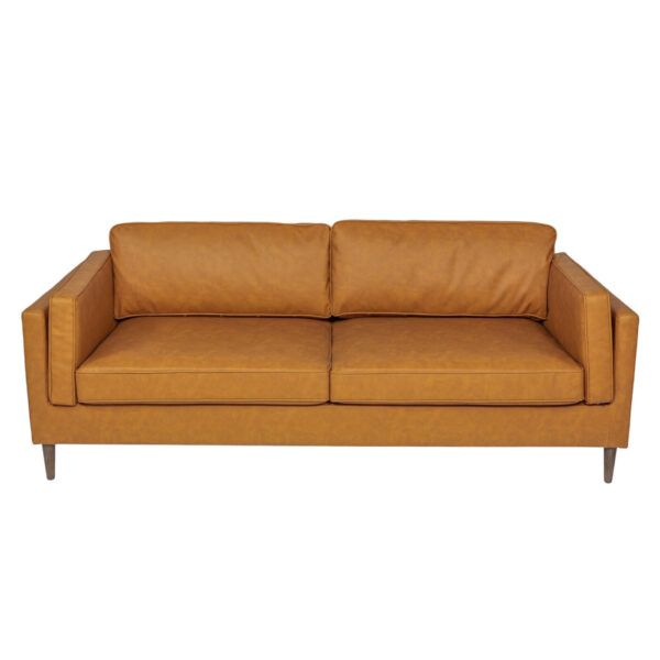 Sofa - Harvey - Vegan Leather in Camel & Wood Legs - Image 2
