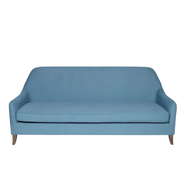 Sofa - James - Cerulean Blue Linen & Wood Legs - Image 2