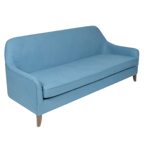 Sofa - James - Cerulean Blue Linen & Wood Legs