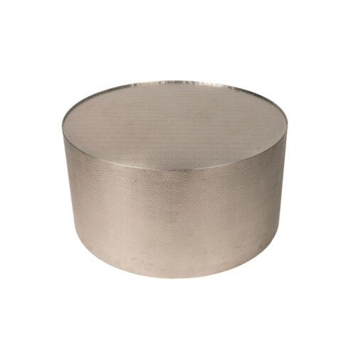 Coffee Table Drum - Laverne - Silver & Metal