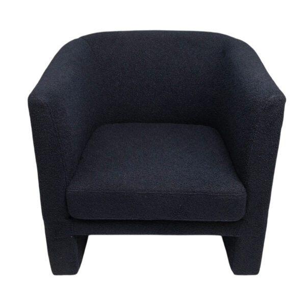 Side Chair - Leah - Navy Blue  Boucle' Fuzzy Fabric - Image 2