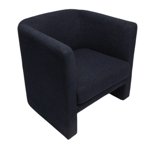Side Chair - Leah - Navy Blue  Boucle' Fuzzy Fabric
