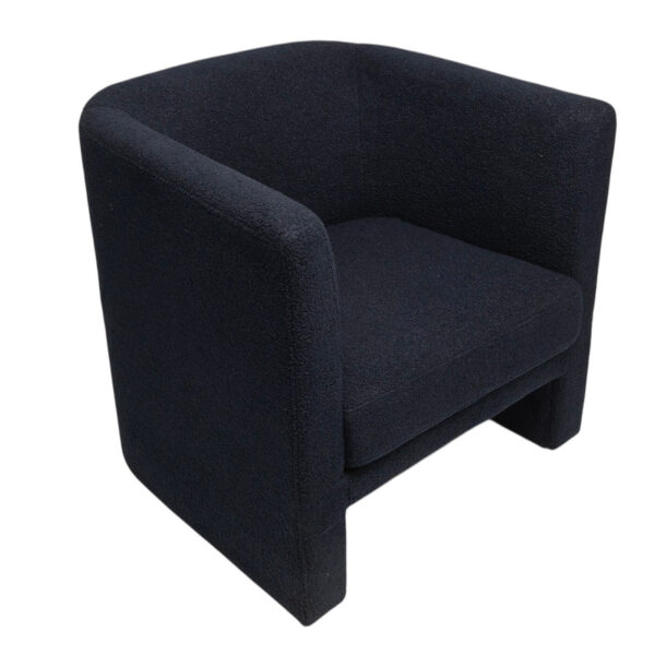 Side Chair - Leah - Navy Blue  Boucle' Fuzzy Fabric