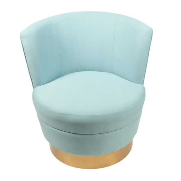 Side Chair - Luisa - Seafoam Fabric & Gold Base - Image 2