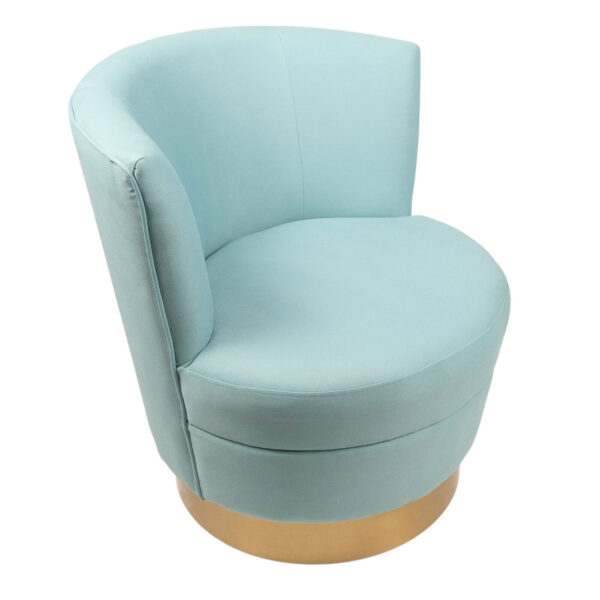 Side Chair - Luisa - Seafoam Fabric & Gold Base
