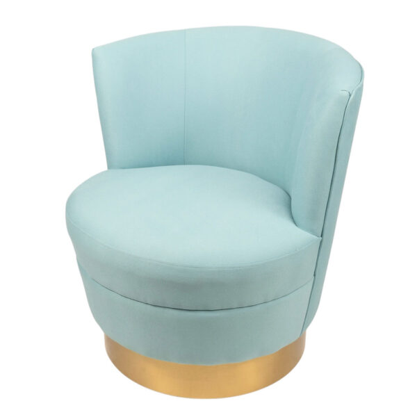 Side Chair - Luisa - Seafoam Fabric & Gold Base - Image 3