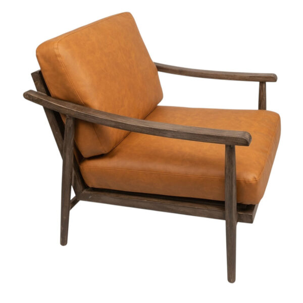 Side Chair - Miranda - Camel Vegan Leather & Wood Frame
