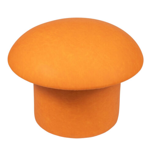 Moe Mushroom Ottoman - Tangerine Vegan Leather