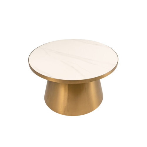Coffee Table - Oliver - Gold Metal & Marble