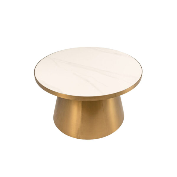 Coffee Table - Oliver - Gold Metal & Marble