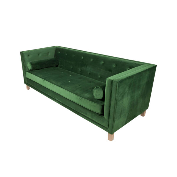 Sofa - Ross - Hunter Green Velvet & Wood Legs - Image 2