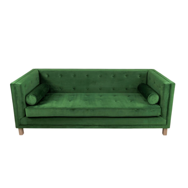 Sofa - Ross - Hunter Green Velvet & Wood Legs - Image 3